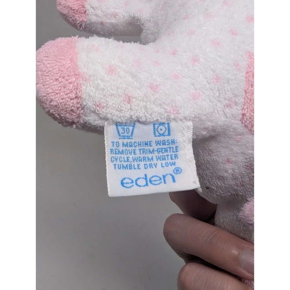 Eden My First Pink Pig Piggy Pastel Pink Polka Dot Plush Baby Rattle Terry Cloth